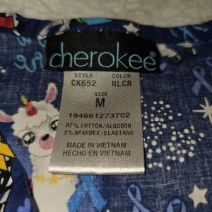 Cherokee Navy Unicorn Patterned Top